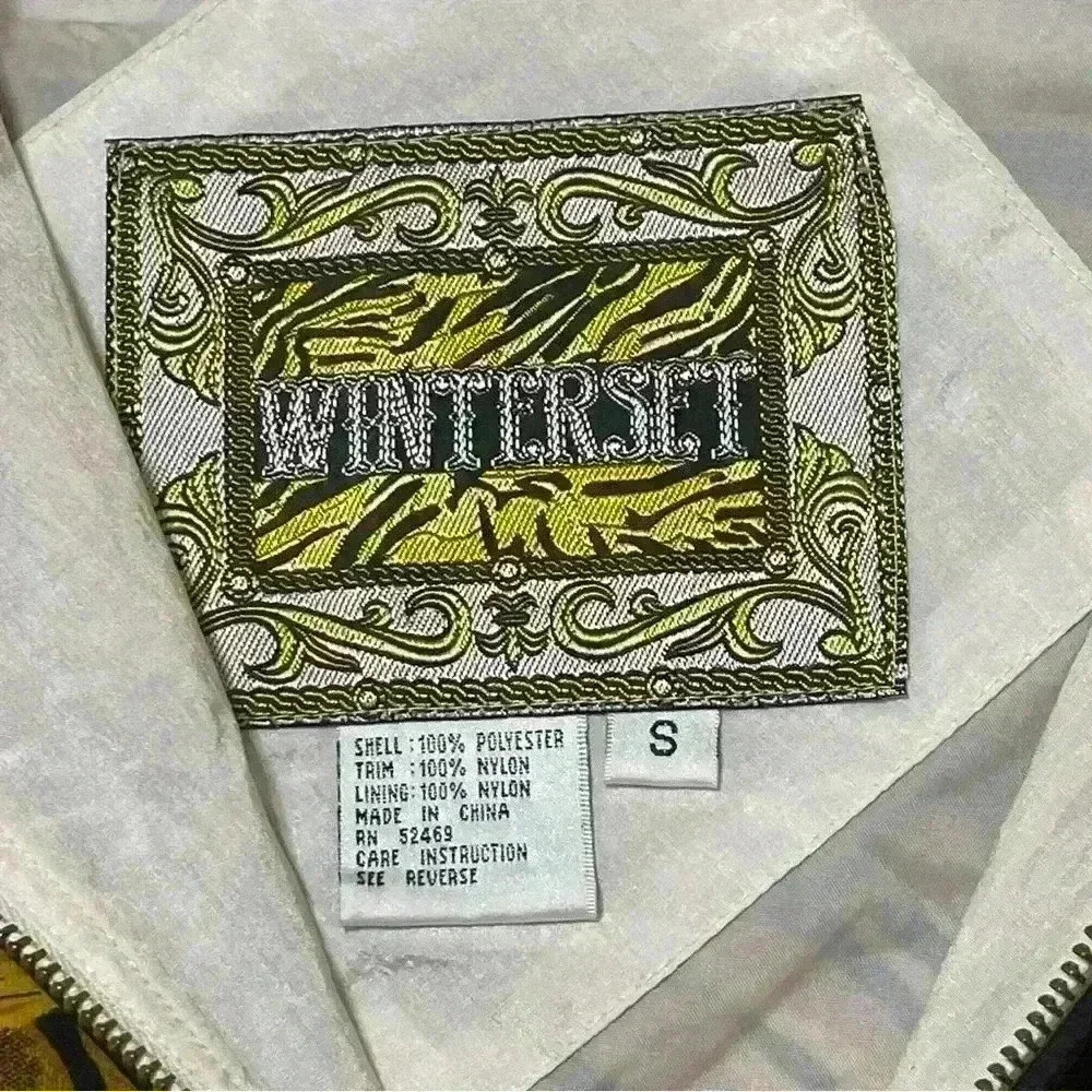 Winterset Windbreaker Jacket Womens Vintage 80s Glam Tiger King Size S Full Zip - Picture 8 of 10